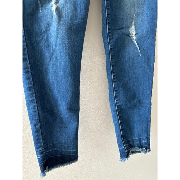 Democracy Jeans Ab Technology Women's 6 Medium Wash Denim Distressed Skinny - Picture 2 of 8